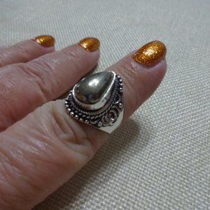 Unique "APACHE PYRITE" Handmade Sterling Ring Size 8 #720B